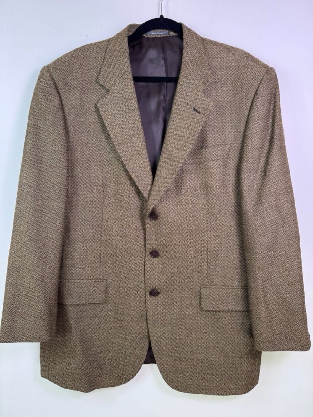 Example By Missoni Men Brown Zig Zag Sports Coat Blazer Virgin Wool Size 44R